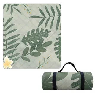 Hayisugal Picknickdecke 200x200 cm Verdickte Stranddecke Sandfrei Wasserdicht Campingdecke Picknickmatte Tragbare Picknickdecke für Strand,Picknick,Wandern,Park,Reisen, Pflanzen F, 150 x 200 cm