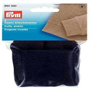 Prym 994300 Elastic-Ärmelbündchen schwarz, Polyester: 100%, Black, 2 Stück, 2