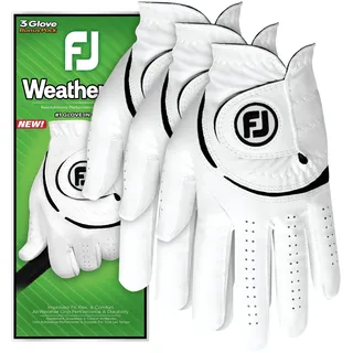 FootJoy WeatherSof Herren Golfhandschuh, Weiß, 3er-Pack