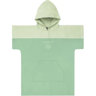 normani Kinder Badeponcho aus Waffelpique 100% Bambusviskose - Handtuch-Poncho mit Kapuze leicht und kompakt - Surfer Poncho in Europa hergestellt Farbe Grün Größe 10-13 Jahre - 10-13 Jahre
