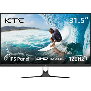 KTC WQHD Monitor 32 Zoll | 2K@120Hz (OC) | Weiß | IPS Panel | ΔE<2, 99% sRGB, 85% DCI-P3 | VESA | Low Blue Light | HDR10 | HDMI×2, DP×1 | PC Monitor 32 Zoll für Büro, Design, Studium und Freizeit