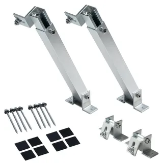 Solarmodul Halterung für Balkonkraftwerk Silber (15-30°) 1 Panel, Aufständerung für Solarpanel, Verstellbare Solar Halterung , Aluminiumrahmen für Photovoltaikanlagen, Wetterfest und Robust, 0% Mwst