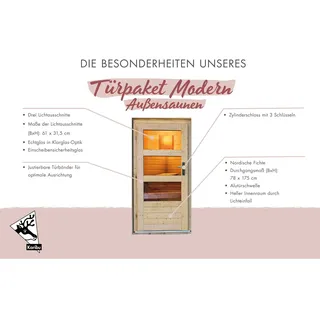 Karibu Türpaket Außensauna Modern 1-teilig