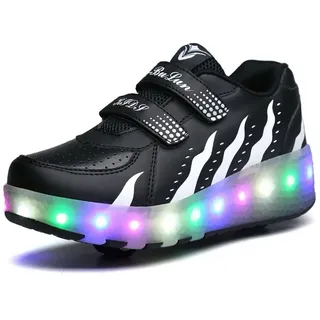 HUSK'SWARE Rollschuhe, (Rollschuhe, Wiederaufladbare LED-Rollschuhe für Kinder), Wiederaufladbare LED-Rollschuhe für Kinder schwarz 31