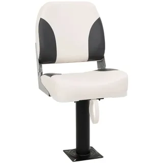 vidaXL Bootssitz 2-tlg. Klappbar Niedrige Rückenlehne grau