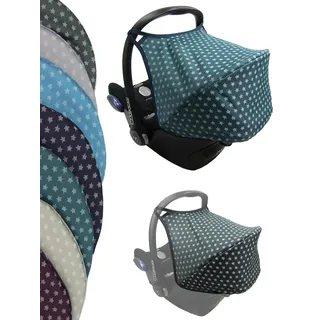 Sonnenverdeck Sonnendach [Sonnenschutz für Babyschale] kompatibel mit Maxi Cosi Cabrio Fix Gruppe 0 + GP (Sterne olive)