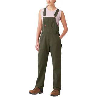 Dickies Damen Latzhose mit Lockerer Passform Latz-Shortalls, Ausgewaschenes Moosgrün, Small - S