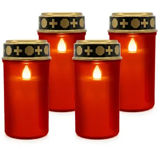 Relaxdays LED Grablicht 4 St. rot