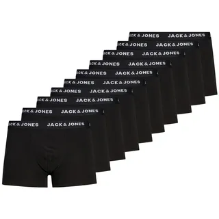 JACK & JONES Solid Trunks black/black M 10er Pack