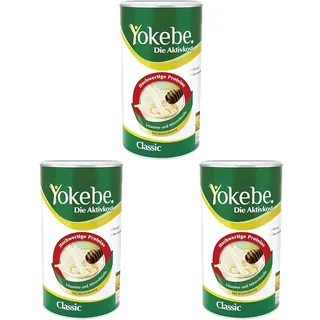 Yokebe Classic - Diätshake zum Abnehmen - glutenfrei und vegetarisch - Mahlzeitersatz zur Gewichtsabnahme mit hochwertigen Proteinen - 500 g : 12 Portionen (Packung mit 3)