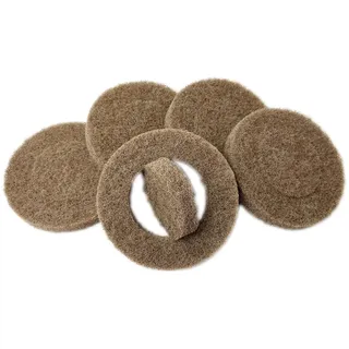 OLI-NATURA Super-Pads für Exzenterschleifer (5 Stk) - zum Auspolieren & Einmassieren von Ölen - Farbe: beige