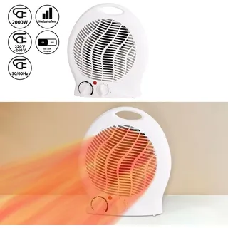 Cepewa Heizlüfter mit 3 Heizstufen | kompaktes Heizgebläse | starkes Gebläse 2000W | mit Überhitzungsschutz Kippschutz (Heizlüfter weiß 1000/2000 Watt)
