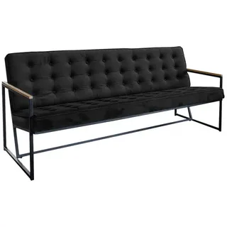 KAWOLA Sofa ARLY Polsterbank Bezug Velvet schwarz