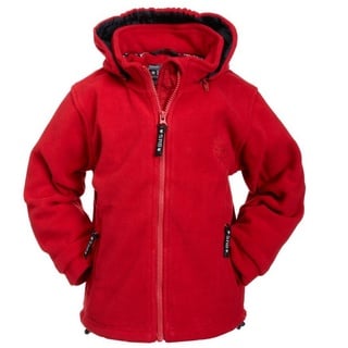 BMS Fleecejacke mit abnehmbarer Kapuze, rot | 134