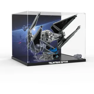 cooldac Acryl-Vitrine kompatibel mit Tie-Abfangjäger Lego 75382, Staubdichte&Durchsichtige Vitrine kompatibel mit Lego Star Wars 75382 Tie Interceptor Model(Nur Vitrine, Lego-Modell Nicht Inbegriffen)