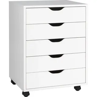 Costway Rollcontainer Schubladenschrank 48x39,5x65,5 cm weiß