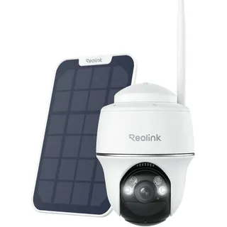 Reolink Argus PT+Solarpanel, 2K+ 5MP PT Überwachungskamera Aussen Akku, Pan & Tilt & Farbnachtsicht, 2,4/5GHz WiFi, Personen-/Fahrzeugerkennung - Weiß