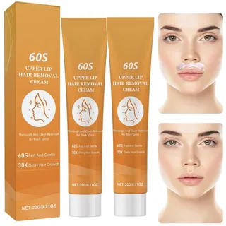 Enthaarungscreme Gesicht, Gesichtshaarentfernungscreme, Oberlippenhaarentfernung, Hair Removal Cream mit Aloe Vera und Vitamin E, Schmerzlos und Einfach Anzuwenden (2)