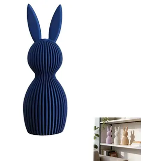 Generisch 3D Druck Osterhasen Figur Dekoration, Moderne Deko Hasen Skulptur, Osterhase aus hochwertigem biokompatiblem Kunststoff, Nachhaltig Hasenskulptur Bio Kunststoff (Blau)