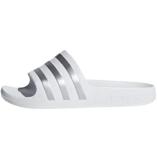 adidas Aqua Adilette Kids Cloud White / Silver Metallicallic / Cloud White 38    