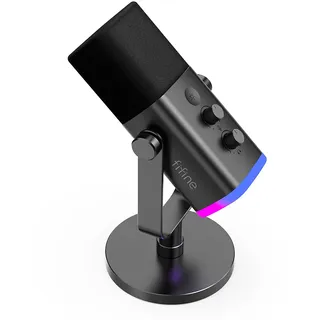 Fifine XLR Gaming Mikrofon für Streaming Podcast Studio, USB Dynamisch Microphone PC mit Stummschalttaste, für PS4/5 Mac Mixer Soundkarten