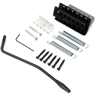 Alnicov Tremolo-Brückensystem für 6-saitige E-Gitarren, für Linkshänder, flach, Einzel-Sattel, Schwarz