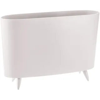 Koziol Milano Zeitungsständer modern, Zeitschriften-Halter, Magazin-Halter, Zeitschriftensammler, Stehordner, standsicherer Zeitungskorb aus Kunststoff, Stehsammler, Zeitschriftenständer, Weiß