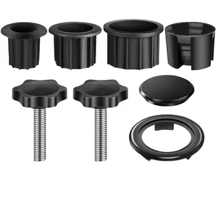 Honseadek Reduzierringe für Schirmständer in 3 Größen mit Befestigungsmaterial, 32/38/48 mm Sonnenschirmstangen-Adapter-Set inkl. Kunststoffhülsen, Befestigungsschrauben, Basisringe, Abdeckung