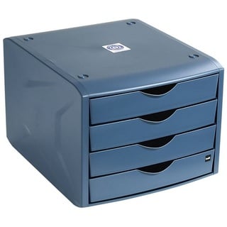 Helit Schubladenbox the green chameleon blau H6429534, DIN A4 mit 4 Schubladen