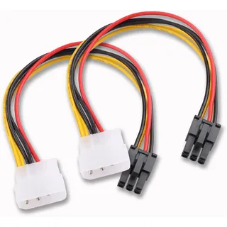 ELFJMZP 4 Pin Molex auf 6 Pin Grafikkarten GPU Stromversorgungskabel PCI-E Stecker Grafikkarten Adapter