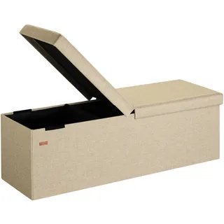 CASARIA Sitzbank mit Stauraum, Faltbar, gepolstert, Deckel, Schlafzimmer Wohnzimmer Flur Sitztruhe Truhenbank Polsterbank Xl - Beige - Casaria®