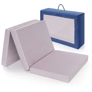 Alvi Reisebettmatratze Komfort - 60 x 120 cm / Höhe 6 cm, atmungsaktiv, waschbar, schadstoffgeprüft - Grau