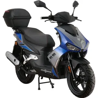Alpha Motors Mustang FI 50 ccm 3,0 PS 25 km/h Blau-Grau inkl. Topcase