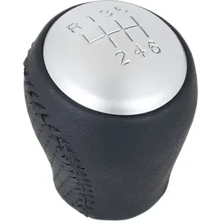 Nissan Juke 2010 – 6-gang-schaltgetriebe, Schwarzes Leder, Silberner Schaltknauf