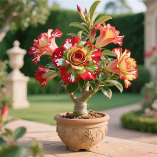 Winterhart Wüstenrose Rhizome/WüStenrosen Zwiebeln,Mysteriöse magische Glühbirne, Schnell-Wachsend, Winterhart Pflanzen, Seltene Pflanze-1rhizome-E