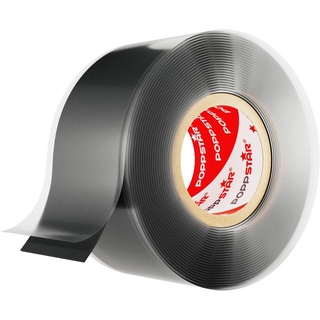 POPPSTAR selbstverschweißendes Silikonband, 3m x 25mm, Isolierband und Dichtungsband (Wasser, Luft), schwarz,