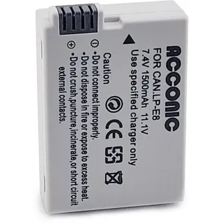 Acconic Photon Series LP-E8 Ersatz Akku für Canon EOS 550D 600D 650D 700D