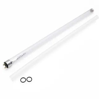 VIALIA UVC Ersatzlampe 55W Komplett-Set | inkl. Quarzglasröhre & O-Ringe | Kompatibel mit TMC ProClear 55 & ProPond 110 | 10.000h Lebensdauer | Für klares Teichwasser & gegen Algen