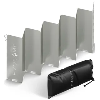 evocamp Windschutz für Gaskocher 10 Lamellen Spirituskocher Outdoor, Campingkocher,