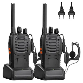zggzerg Walkie Talkie 2er-set Walkie Talkie 16 Kanäle PMR-Funkgeräte Wiederaufladbare Talkie, (2-St), Professionelle PMR-Funkgeräte Reichweite 3-5km,für Baustellen, Wandern