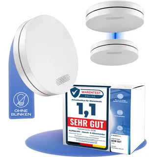 Rauch- & Hitzemelder funkvernetzt - mit 10-Jahres-Batterie - 3er