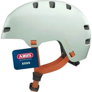 ABUS Fahrradhelm XOXO - Cityhelm im Skater-Look - Helm für Skateboard, Fahrrad, cooter - mit optimiertem Kinnpolster - für Jugendliche und Erwach... - Grün