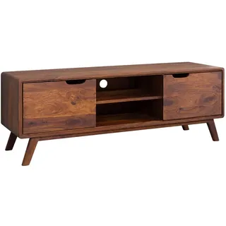 MASSIVMOEBEL24.DE Malmö 2 TV-Lowboard 134x48 cm Walnuss Lackiert Holz