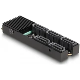 DeLock 64051 Schnittstellen-Konverter [1x M.2 2280 Key B+M Stecker zu 5 x SATA mit Kühlkörper