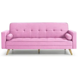 HOGAR24 ES Schlafsofa Mod. 846 | 3-Sitzer-Sofa | klick-Clac-System | Farbe Rosa | Maße: 206 x 75 x 89 cm