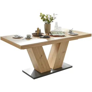 Mäusbacher Cantus Ausziehtisch 90 x 76 x 130-170 cm Eiche Artisan schwarz