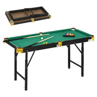 sportnow Billardtisch klappbar 140 x 63 x 55-75 cm mit Zubehör Stahl