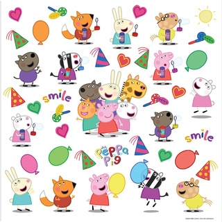 Peppa Pig Alle Freunde Kinderzimmer Wandstickers, Wandtattoo junge deko von AG Design 30 x 30 cm | ADKS 3846