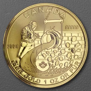 Goldmünze 1oz From Dore to Refined Gold 2024 Klondike Gold Rush (Kanada)