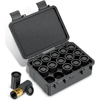 JJC Robuste sichere 35mm Film Case Behälterhalter mit 15 Rolls Film Behälter, IP67 wasserdicht 35mm Film Behälter für 15 Rolls135 Film